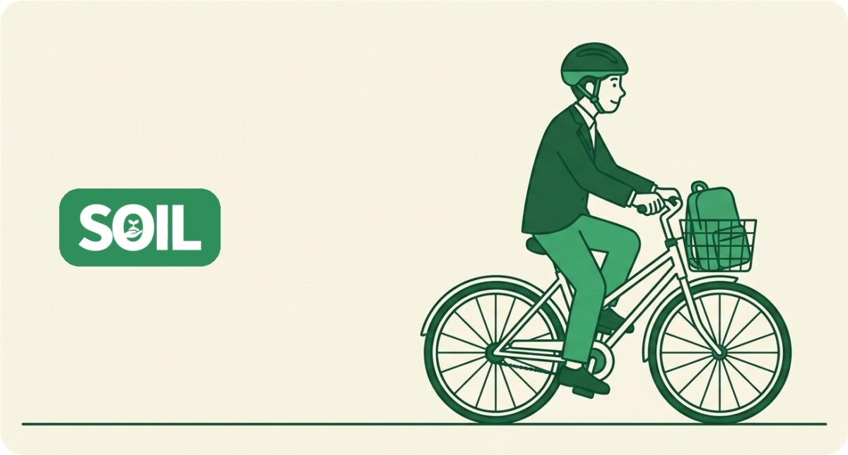 自転車で通学する高校生のイラスト